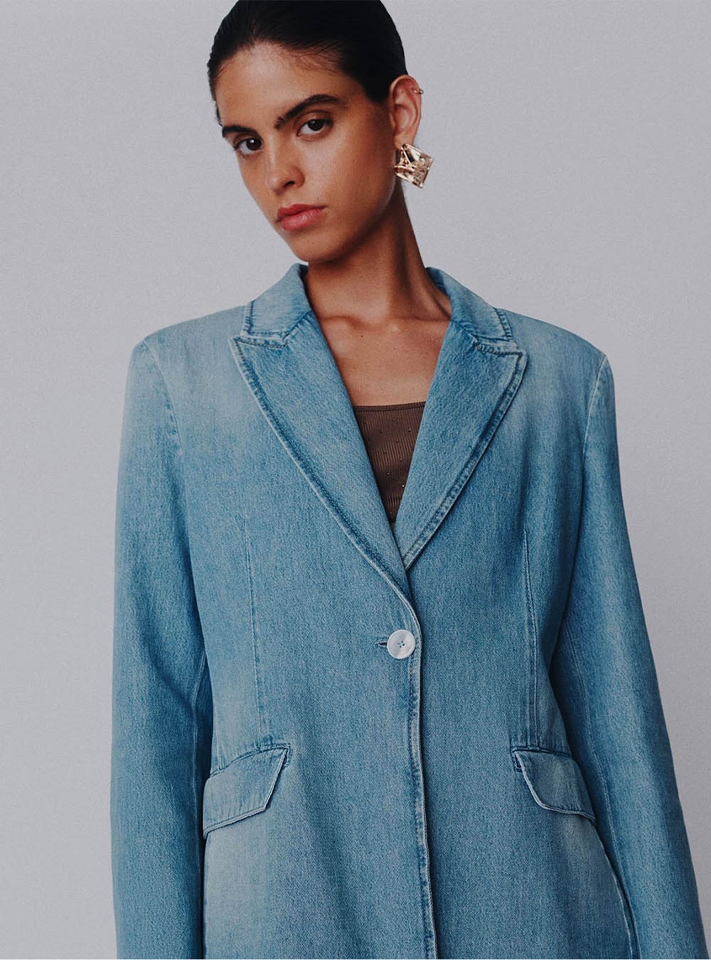 Marella Light Denim Blazer - Blue Jeans