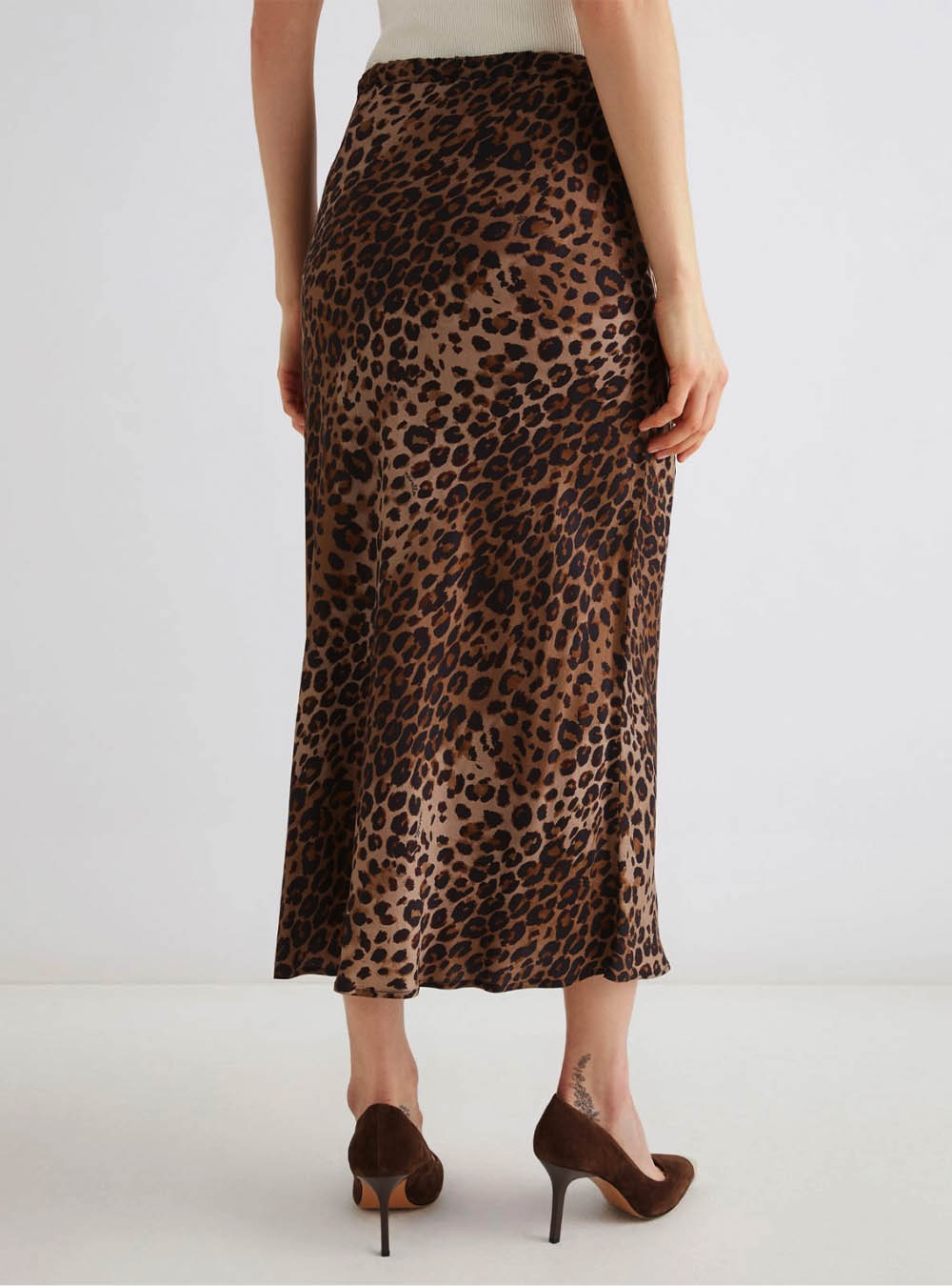 Marella Long Skirt with Drawstring - Natural