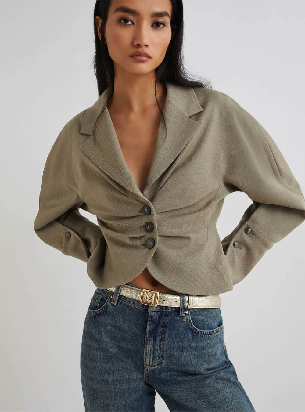 Marella Painted-Buckle Belt - Platinum