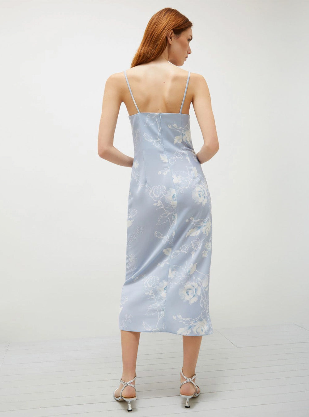Marella Printed Satin Dress - Light Blue