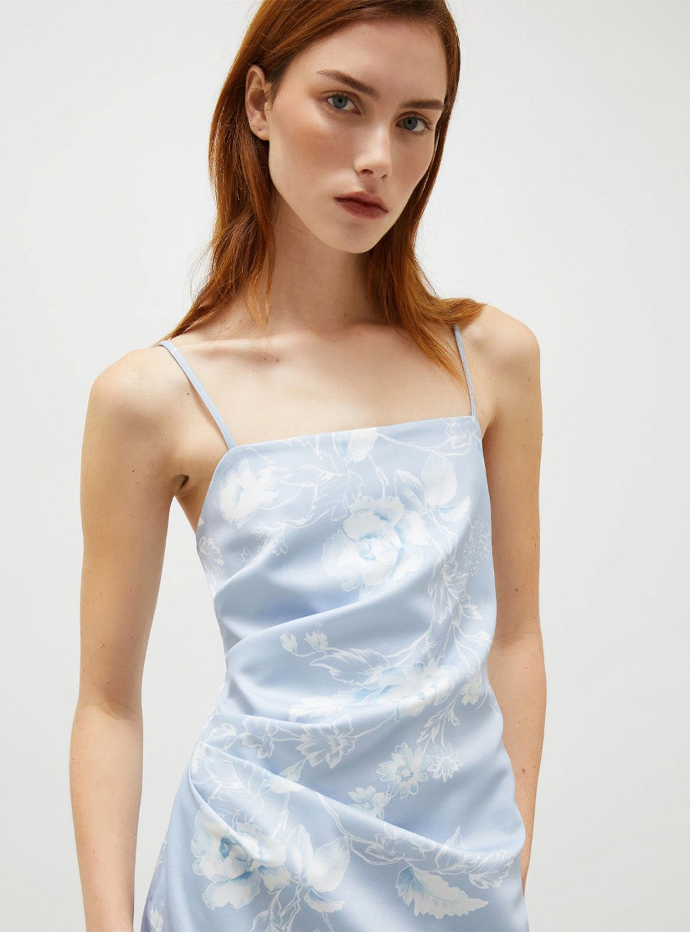 Marella Printed Satin Dress - Light Blue
