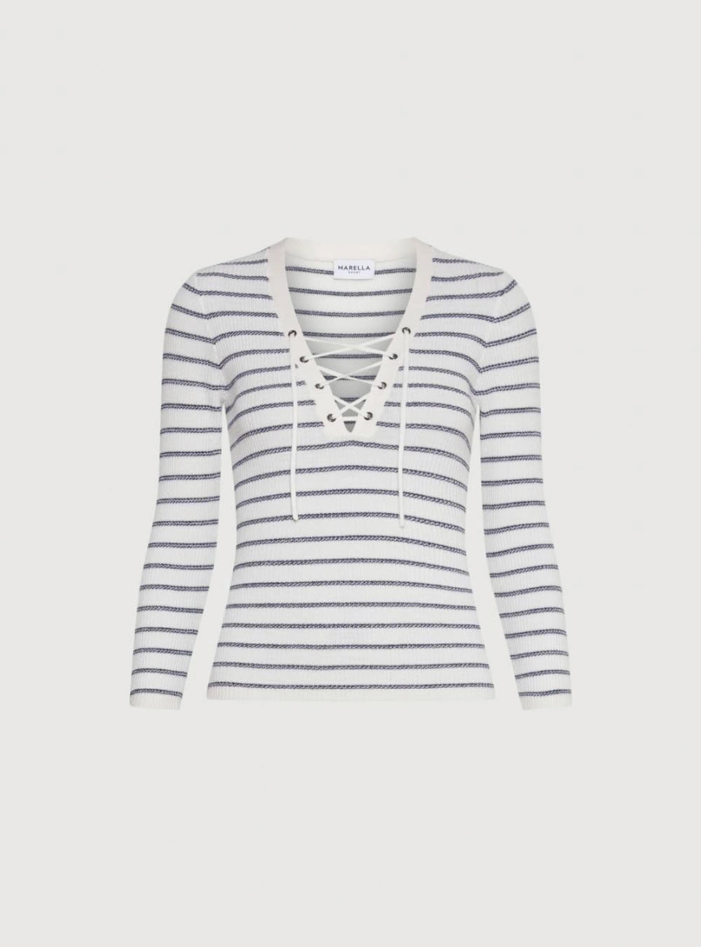 Marella Pure Wool Sweater with Lurex - White