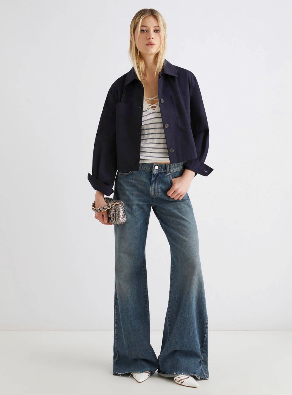 Marella Pure Wool Sweater with Lurex - White