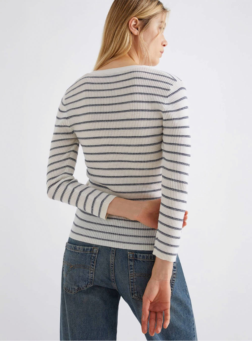 Marella Pure Wool Sweater with Lurex - White