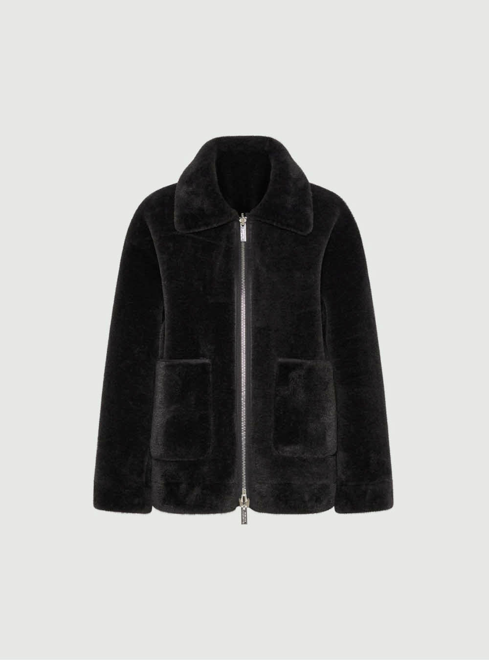 Marella Reversible Cocoon-Fit Jacket - Dark Grey