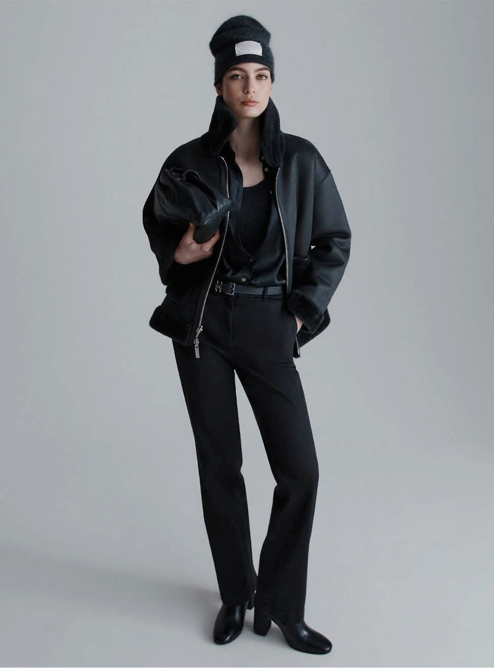 Marella Reversible Cocoon-Fit Jacket - Dark Grey