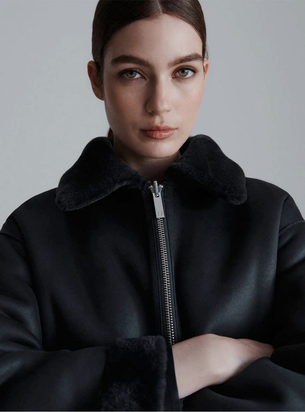 Marella Reversible Cocoon-Fit Jacket - Dark Grey