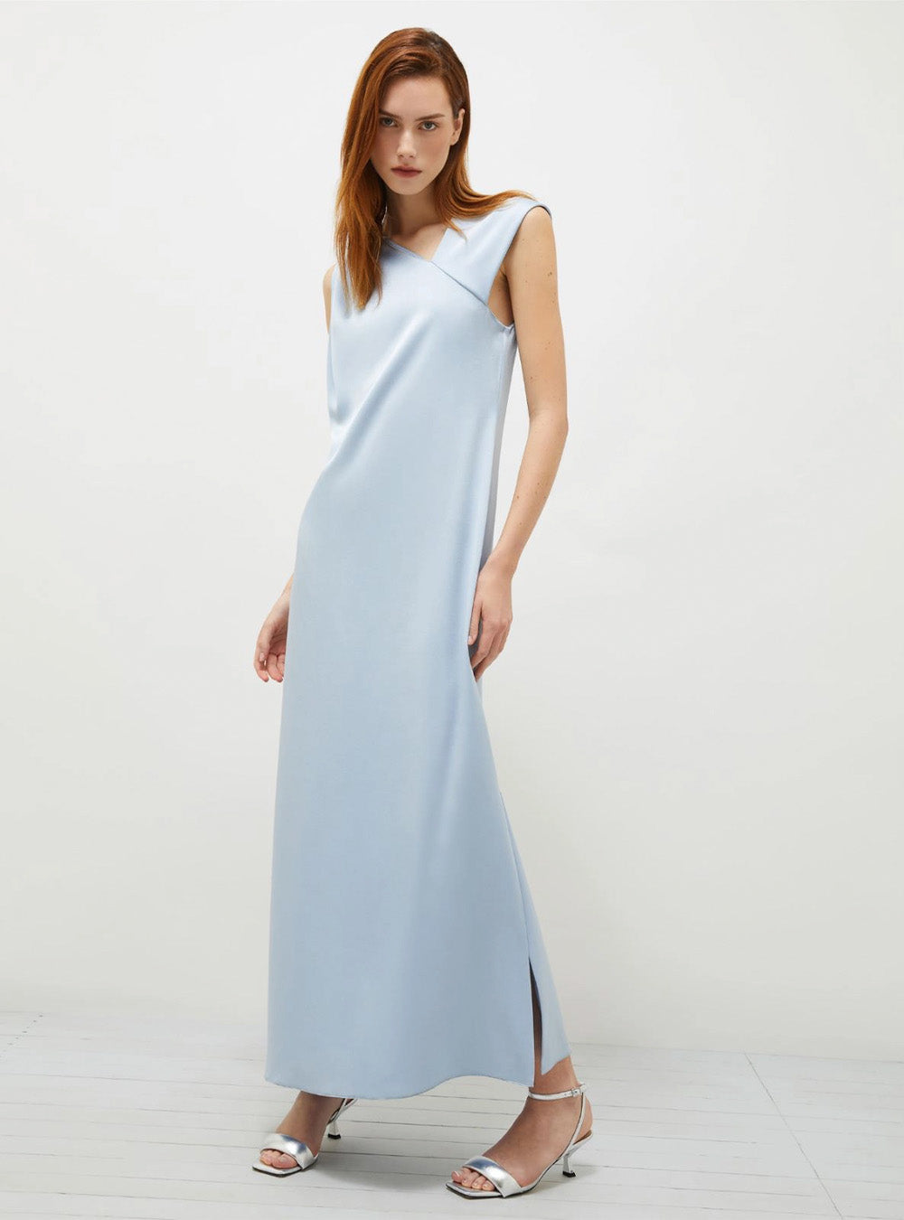 Marella Satin Dress - Light Blue