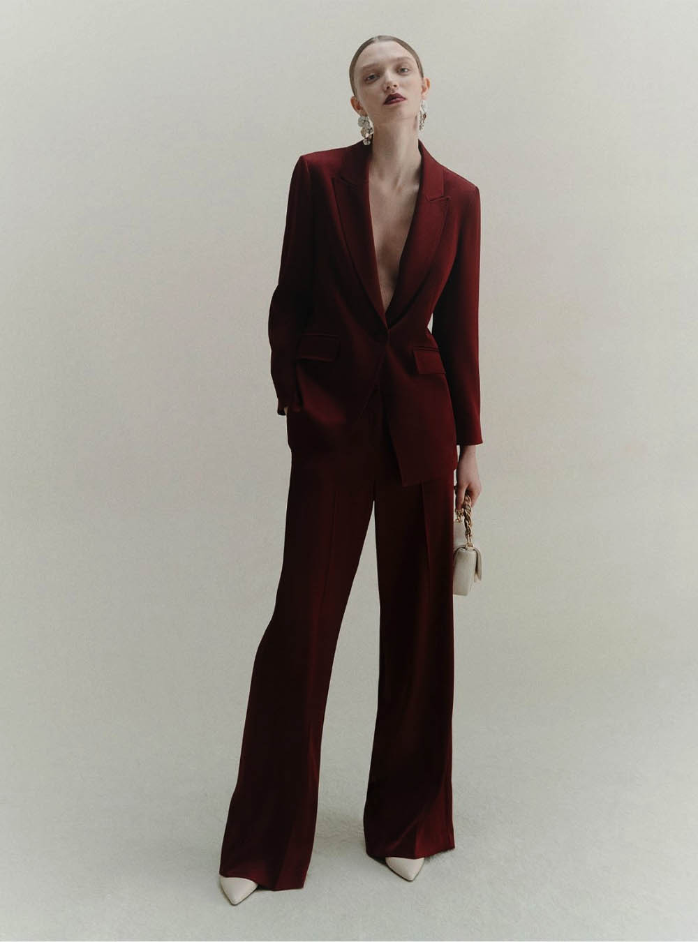 Marella Satin Jacket - Bordeaux