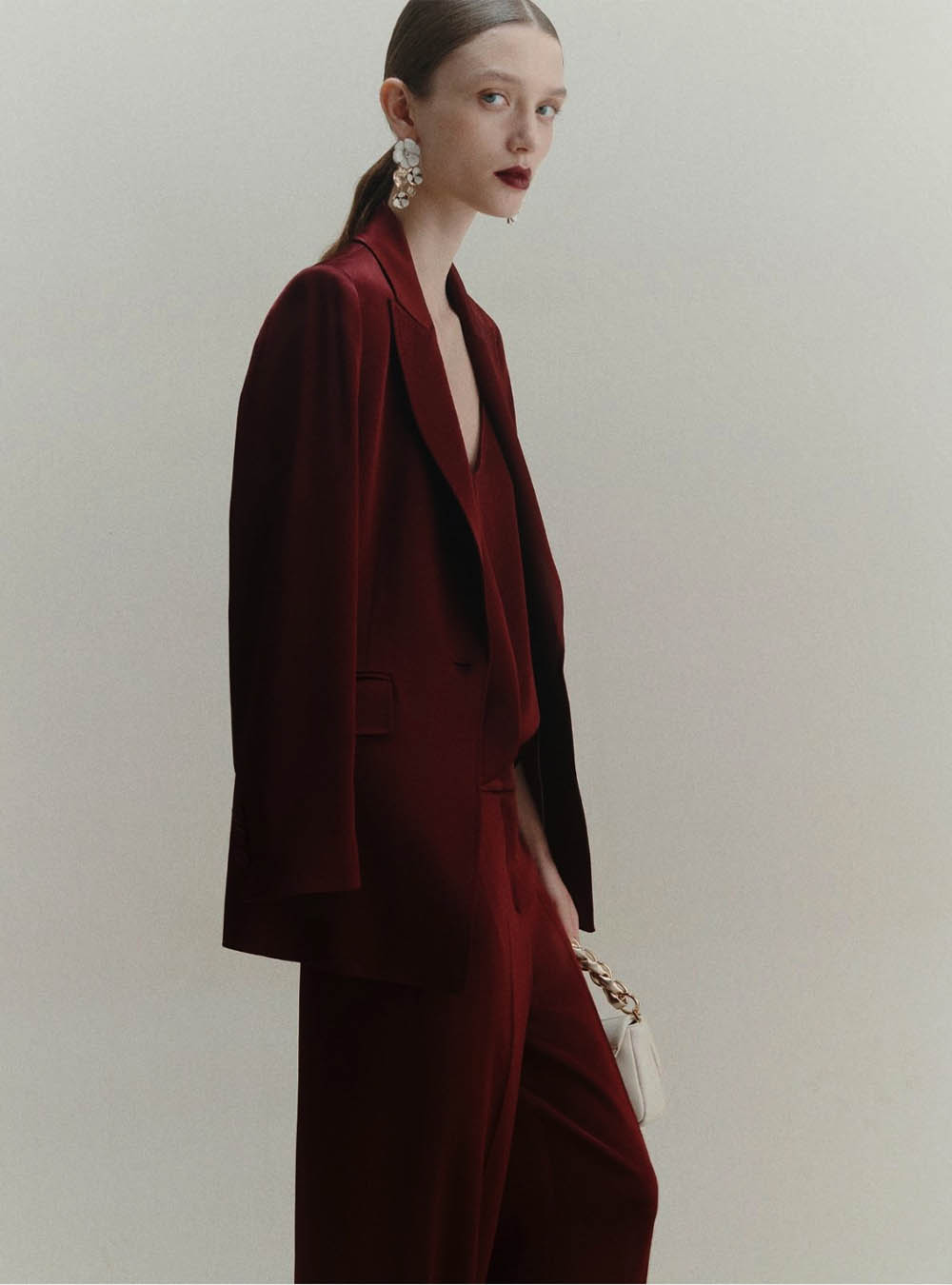 Marella Satin Jacket - Bordeaux