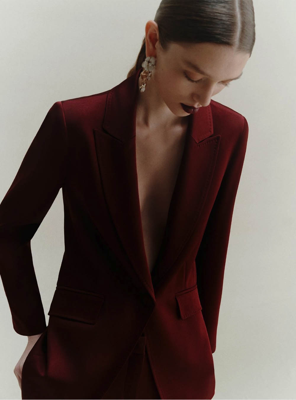 Marella Satin Jacket - Bordeaux