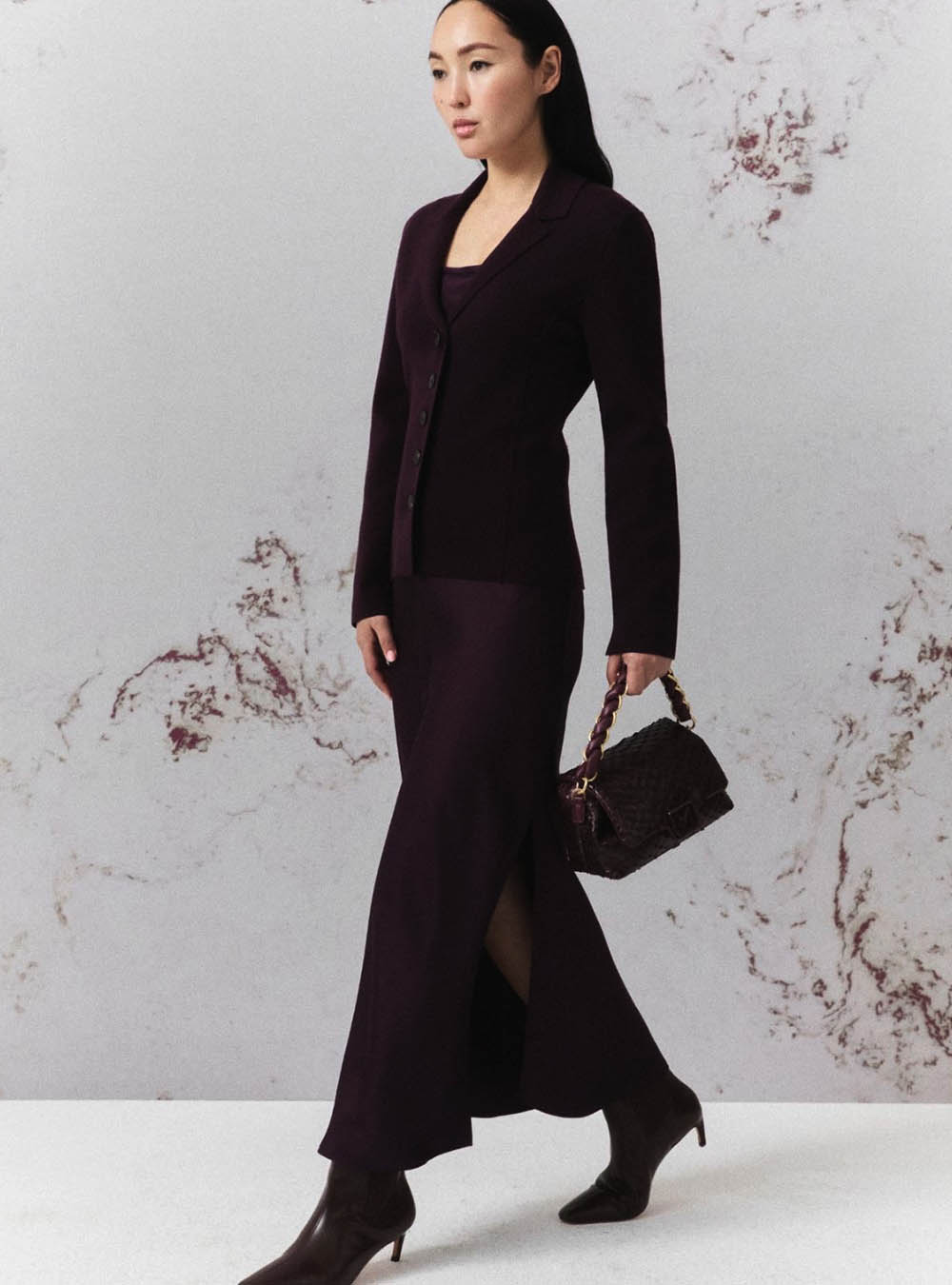 Marella Satin Slip Dress - Blackberry