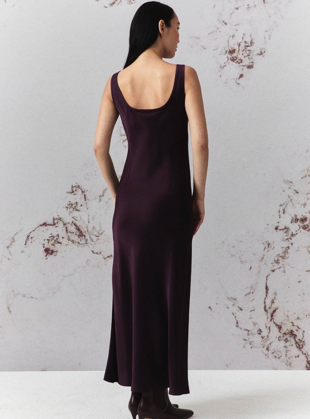 Marella Satin Slip Dress - Blackberry
