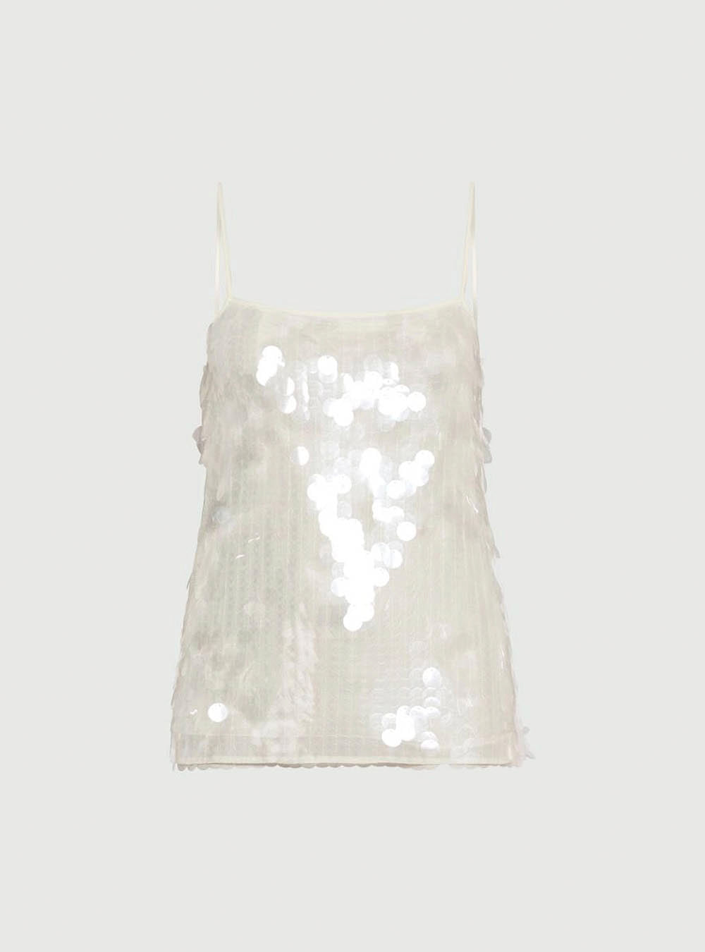 Marella Sequined Slip Top - White