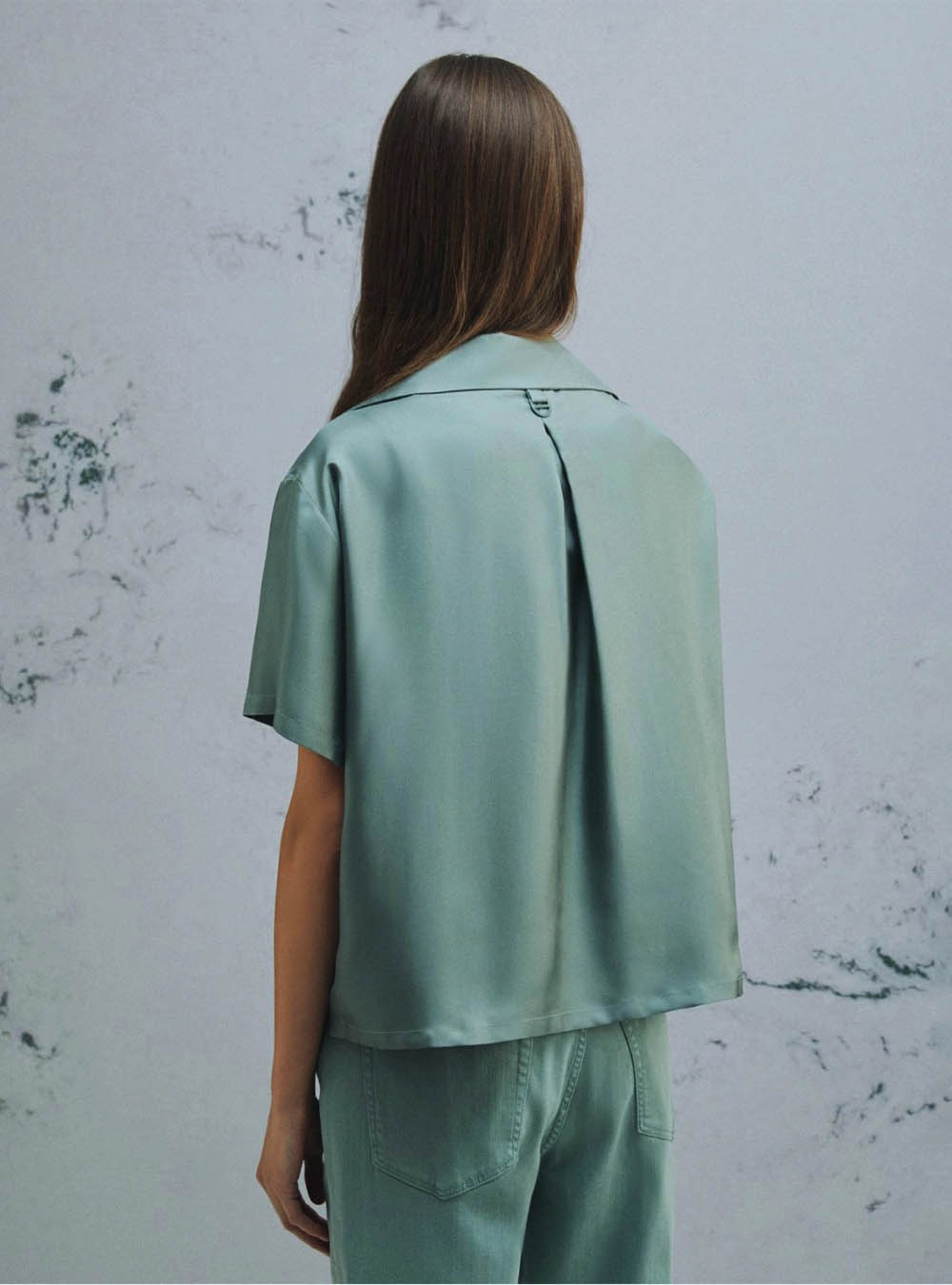 Marella Short Sleeved Silk Shirt - Green