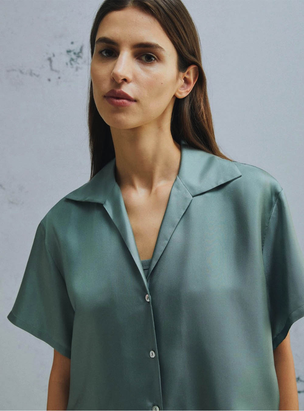 Marella Short Sleeved Silk Shirt - Green