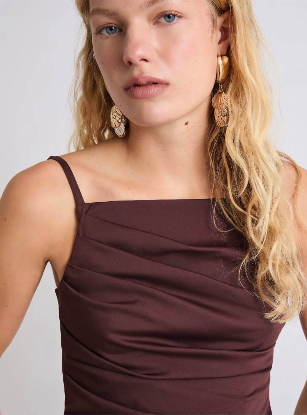 Marella Stretch Poplin Sheath Dress - Brown