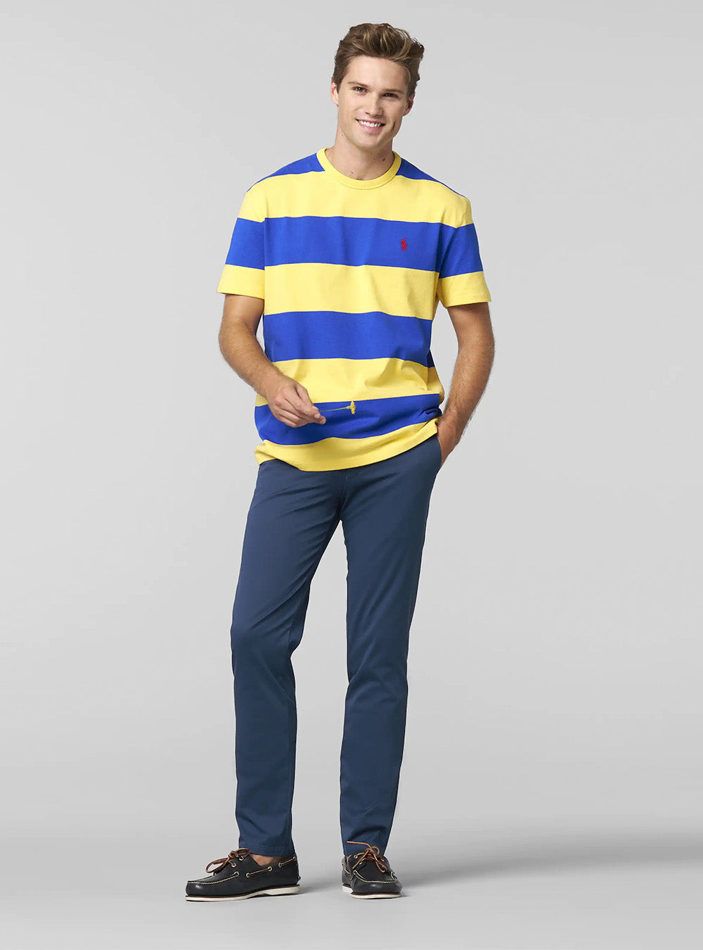 Meyer Fine Micro Print Bonn Chino - Blue