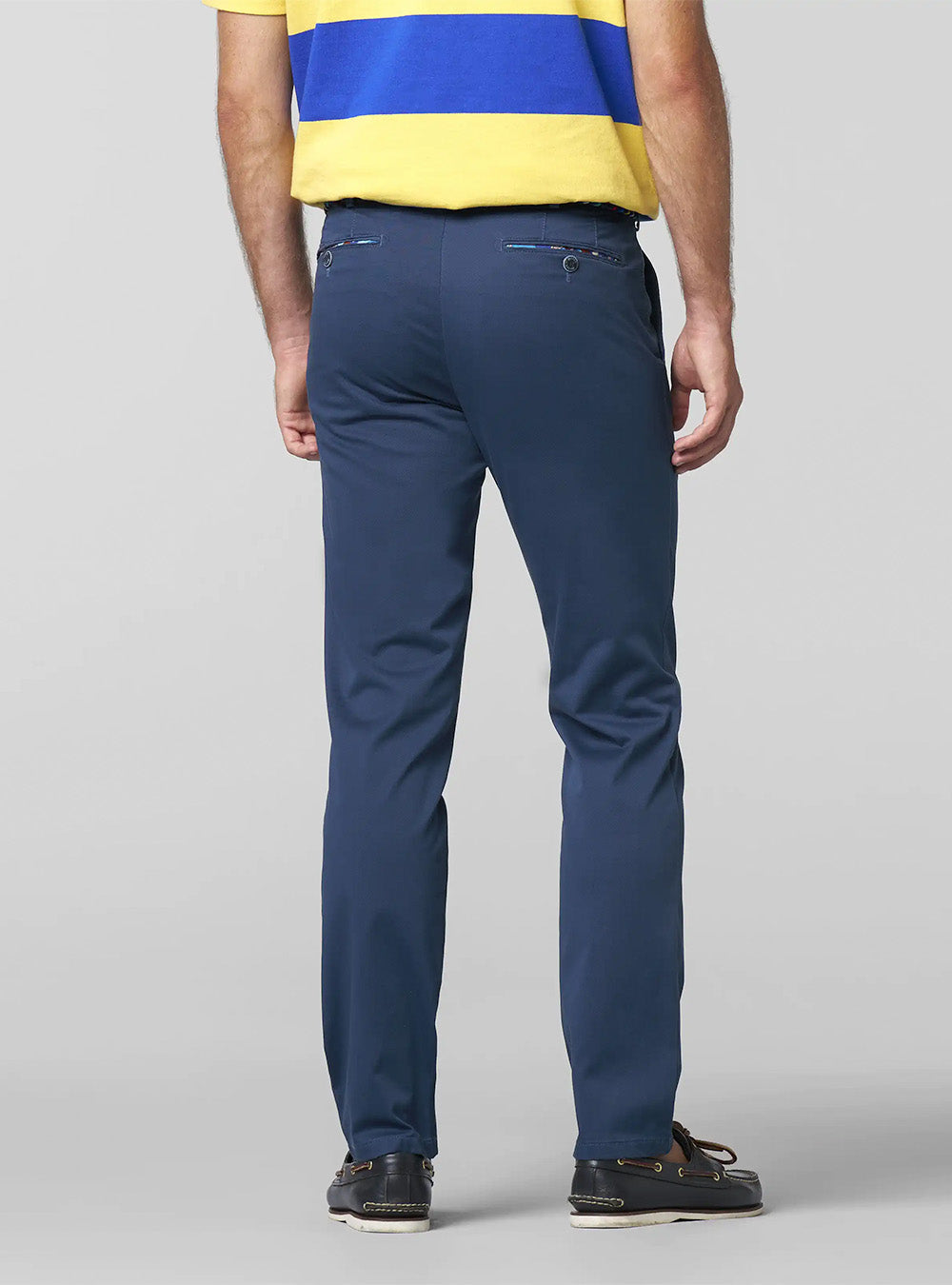 Meyer Fine Micro Print Bonn Chino - Blue