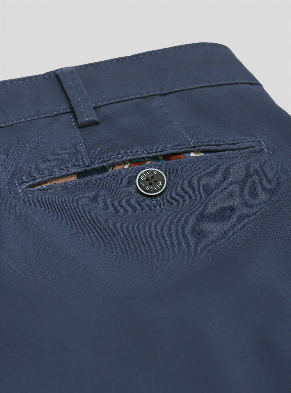 Meyer Fine Micro Print Bonn Chino - Blue