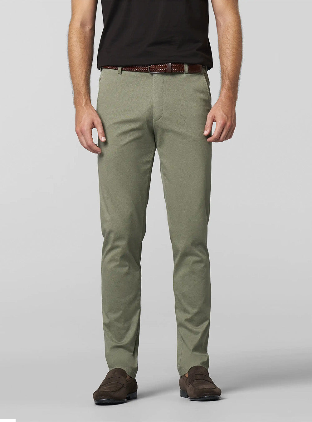 Meyer Fine Micro Print Bonn Chino - Olive