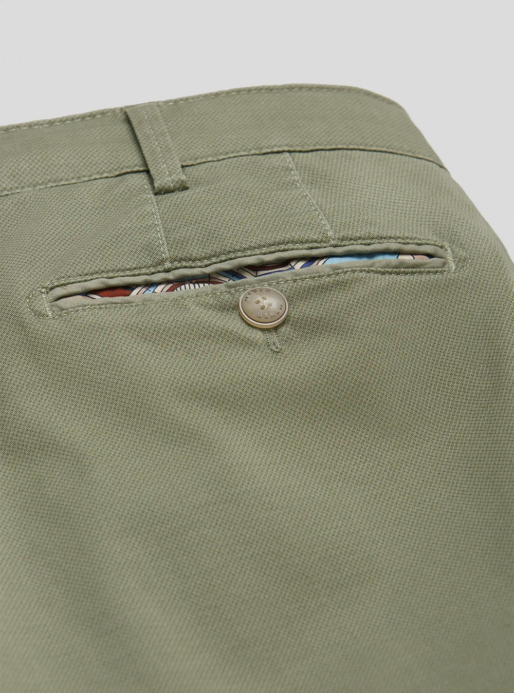 Meyer Fine Micro Print Bonn Chino - Olive