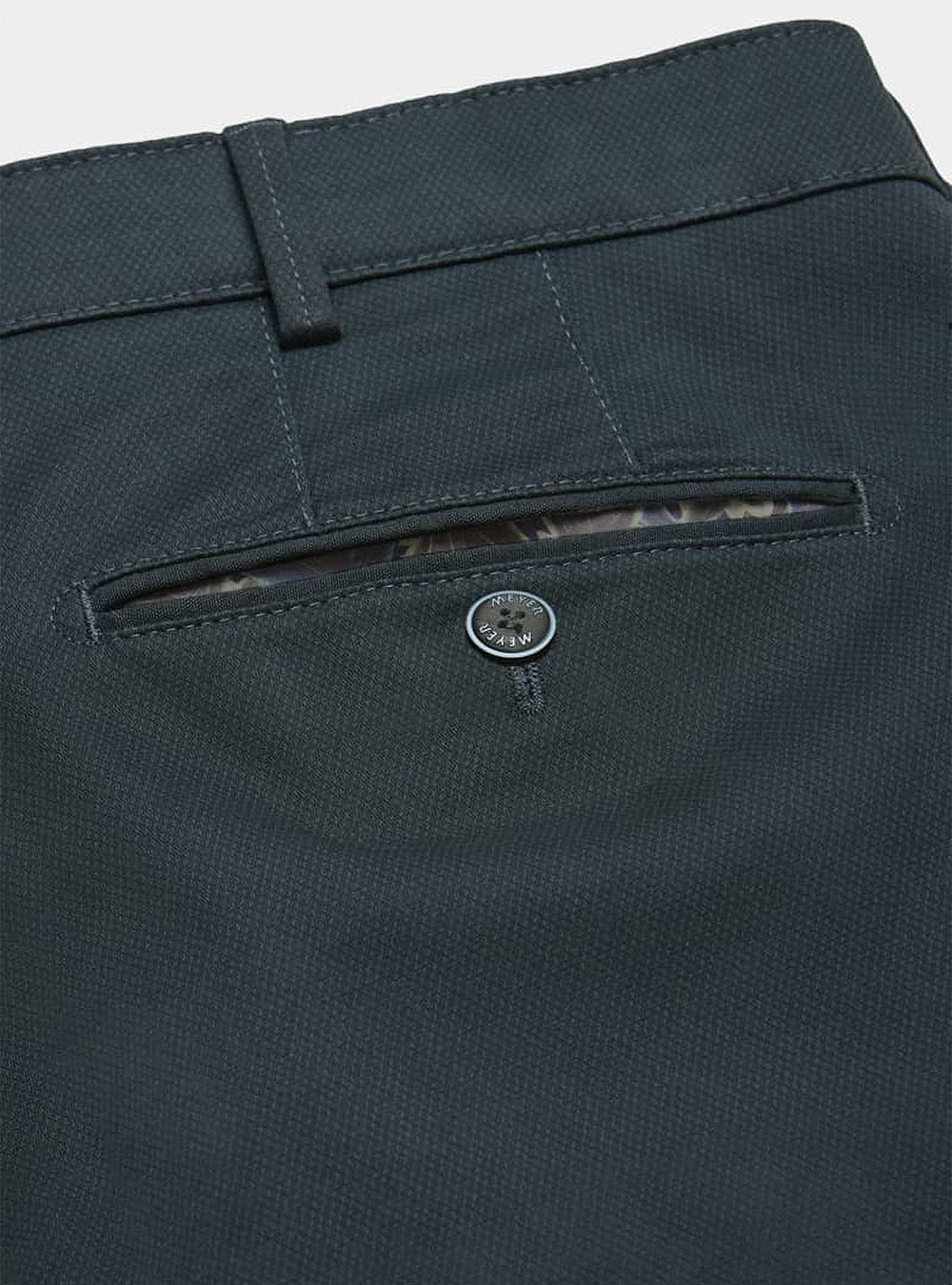 Meyer Micro Fantasy Bonn Chino - Low Crease - Blue