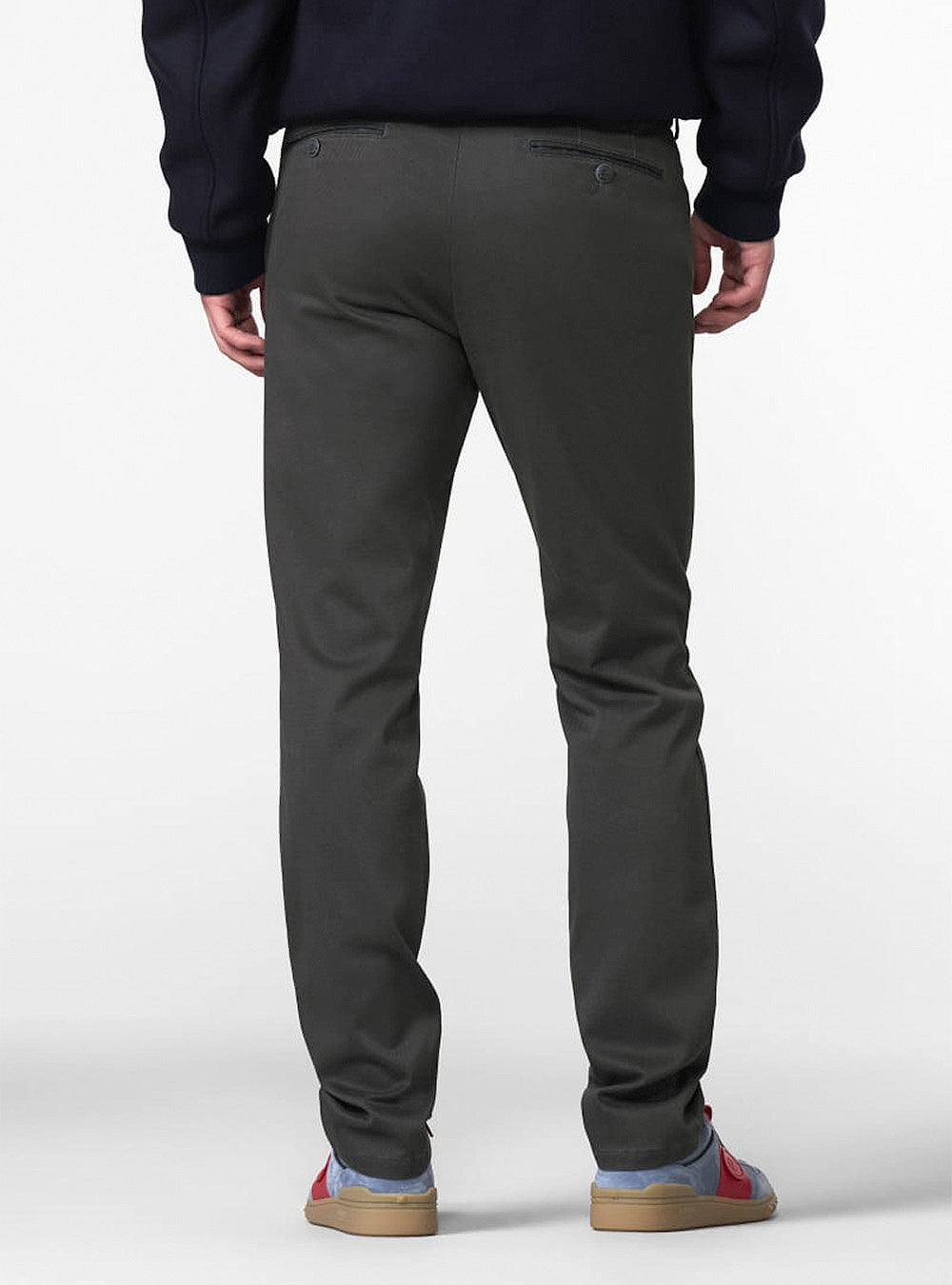 Meyer Micro Fantasy Bonn Chino - Low Crease - Mid-Grey