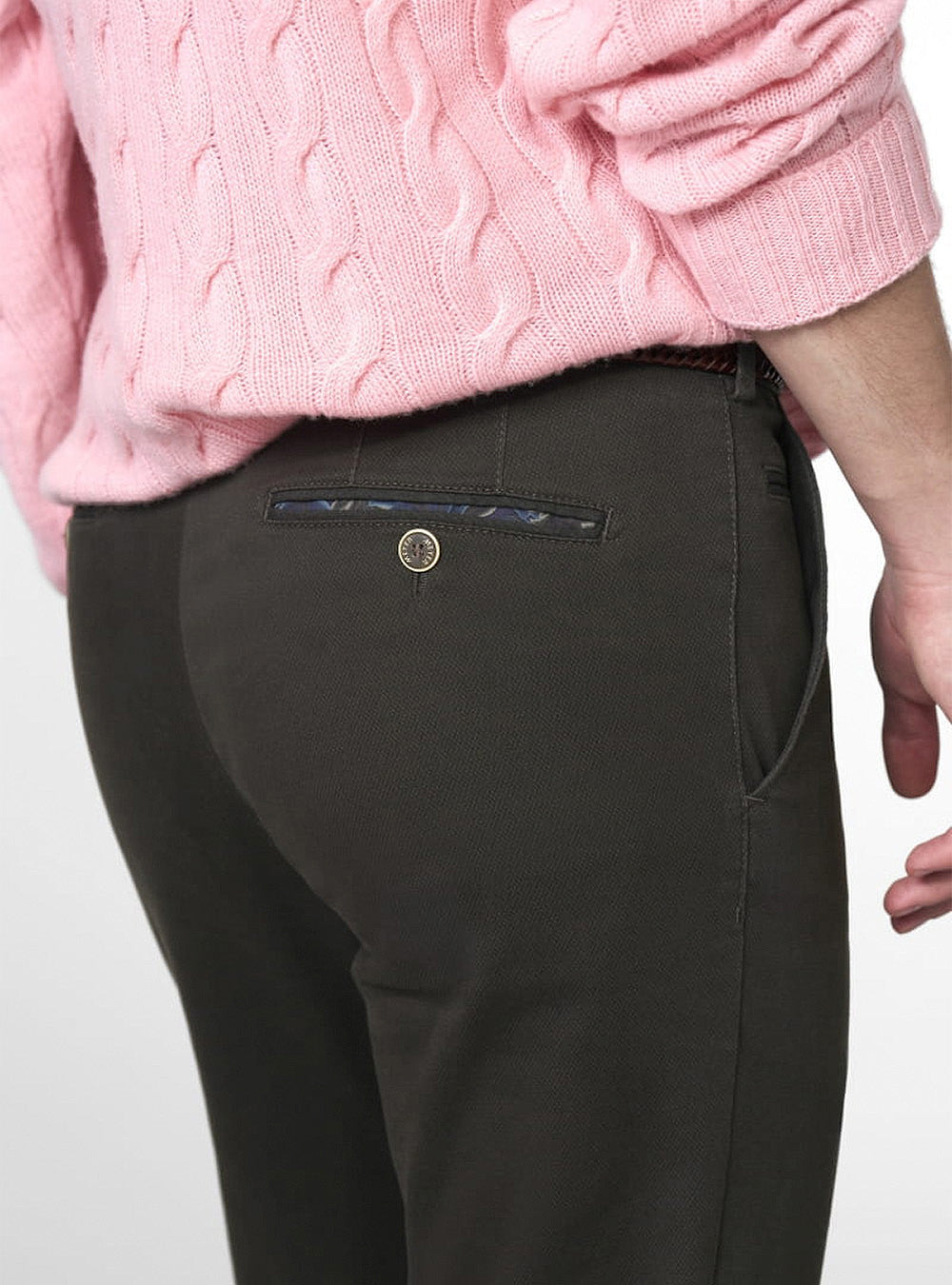 Meyer Micro Fantasy Bonn Chino - Low Crease - Mokka