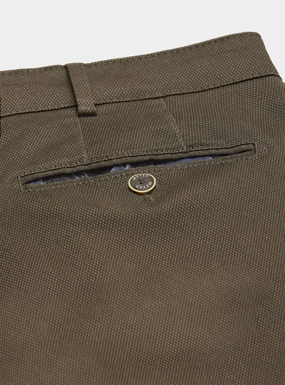Meyer Micro Fantasy Bonn Chino - Low Crease - Stone
