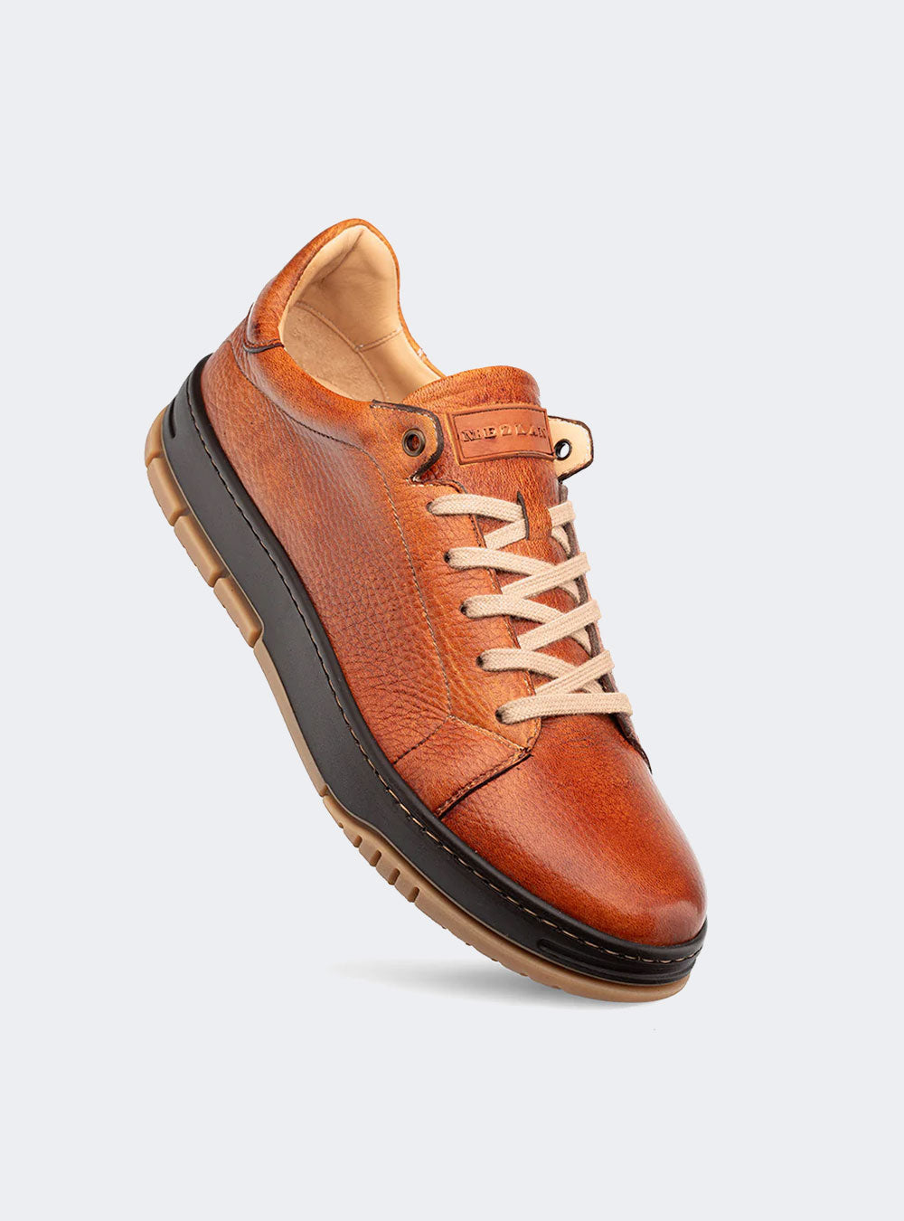 Mezlan Grazia Deerskin Street Sneaker - Dark Cognac