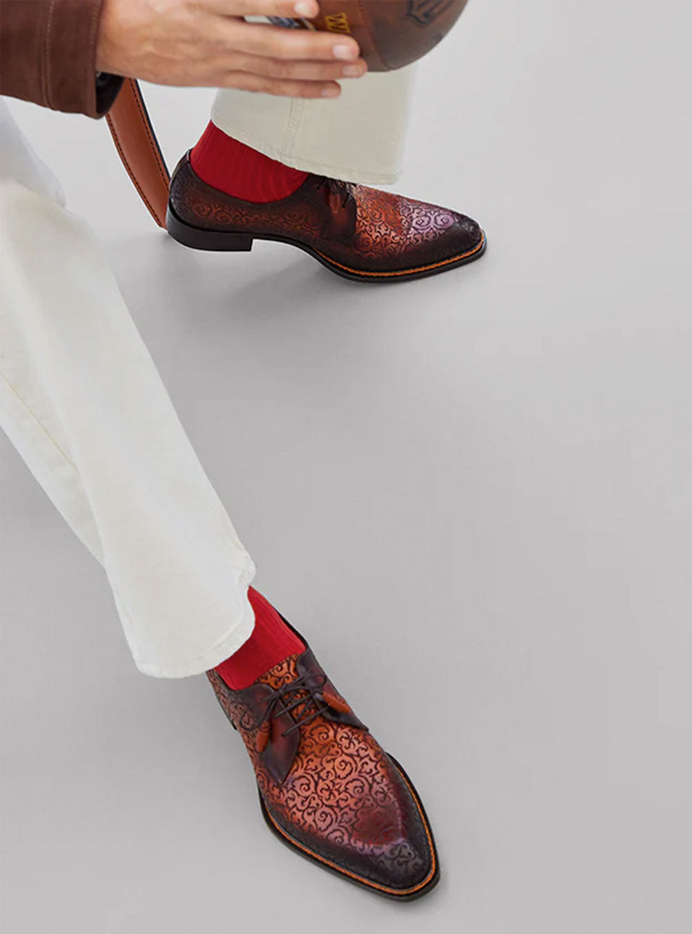Mezlan Lontani Lace Up - Cognac-Rust
