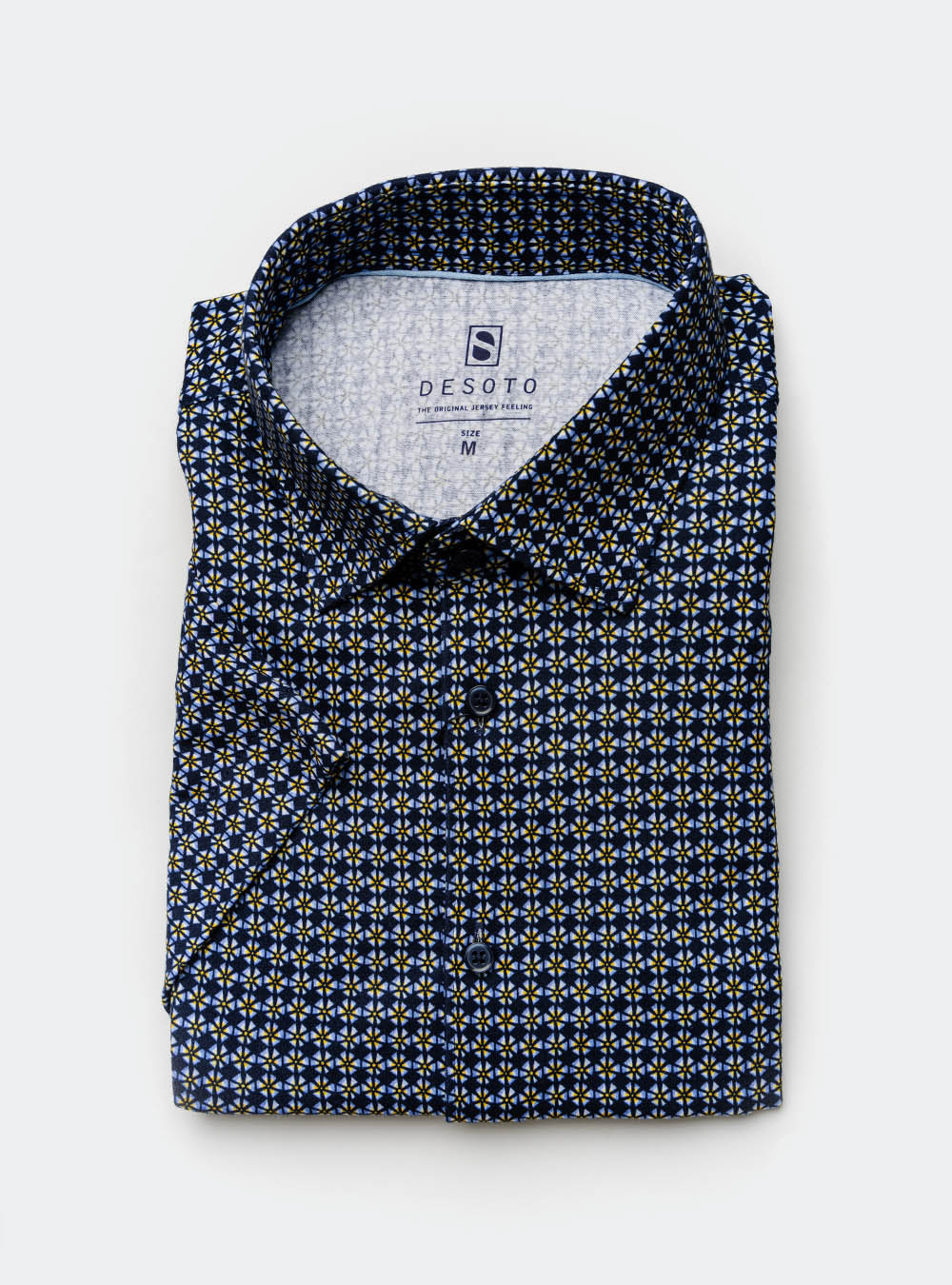 Desoto Short Sleeve Navy and Yellow Shirt