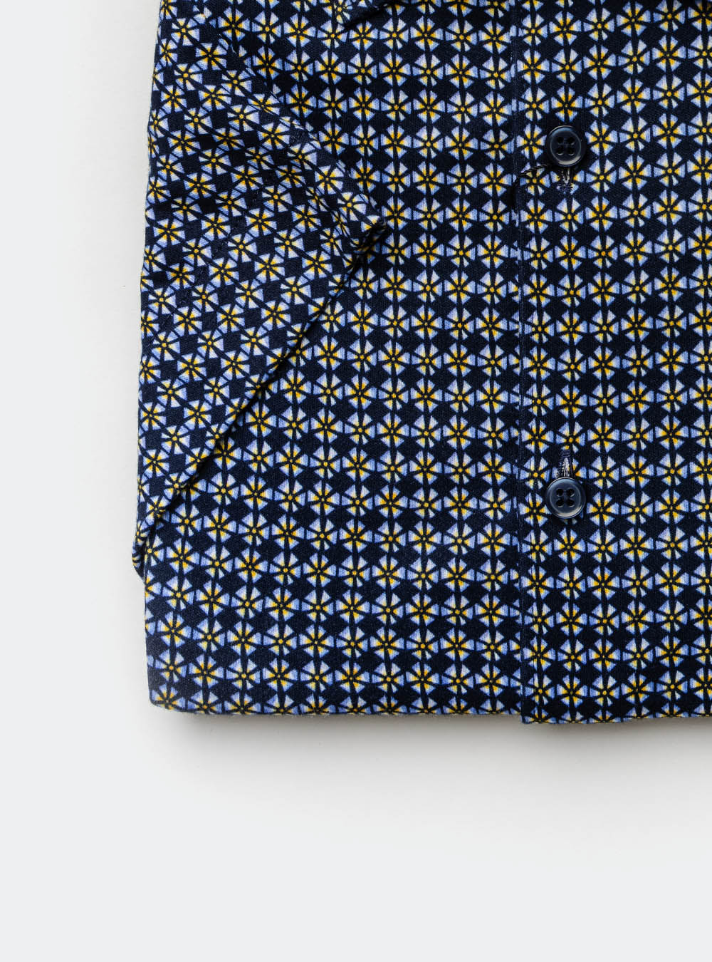Desoto Short Sleeve Navy and Yellow Shirt