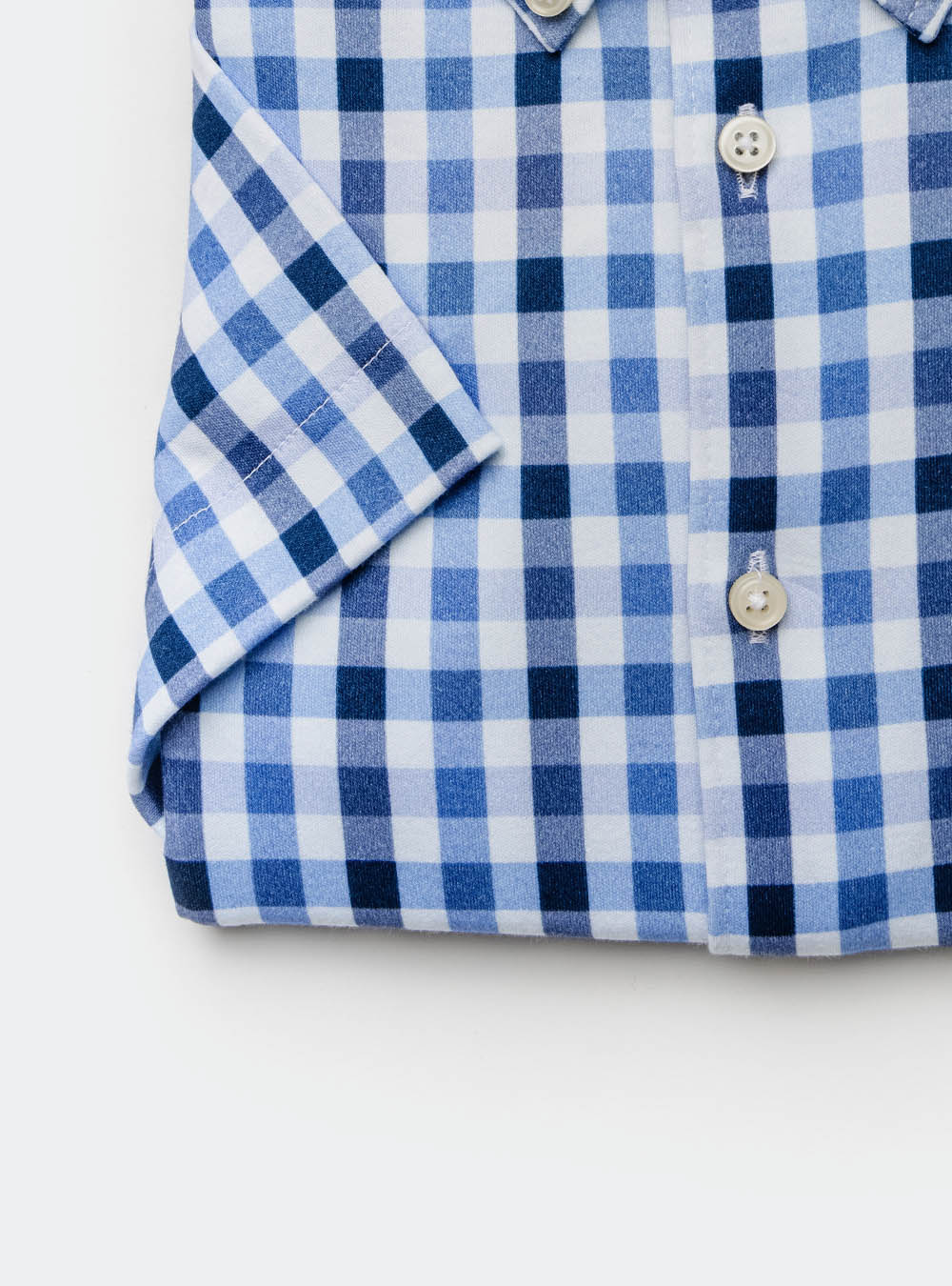 Desoto Short Sleeve Blue Check Shirt