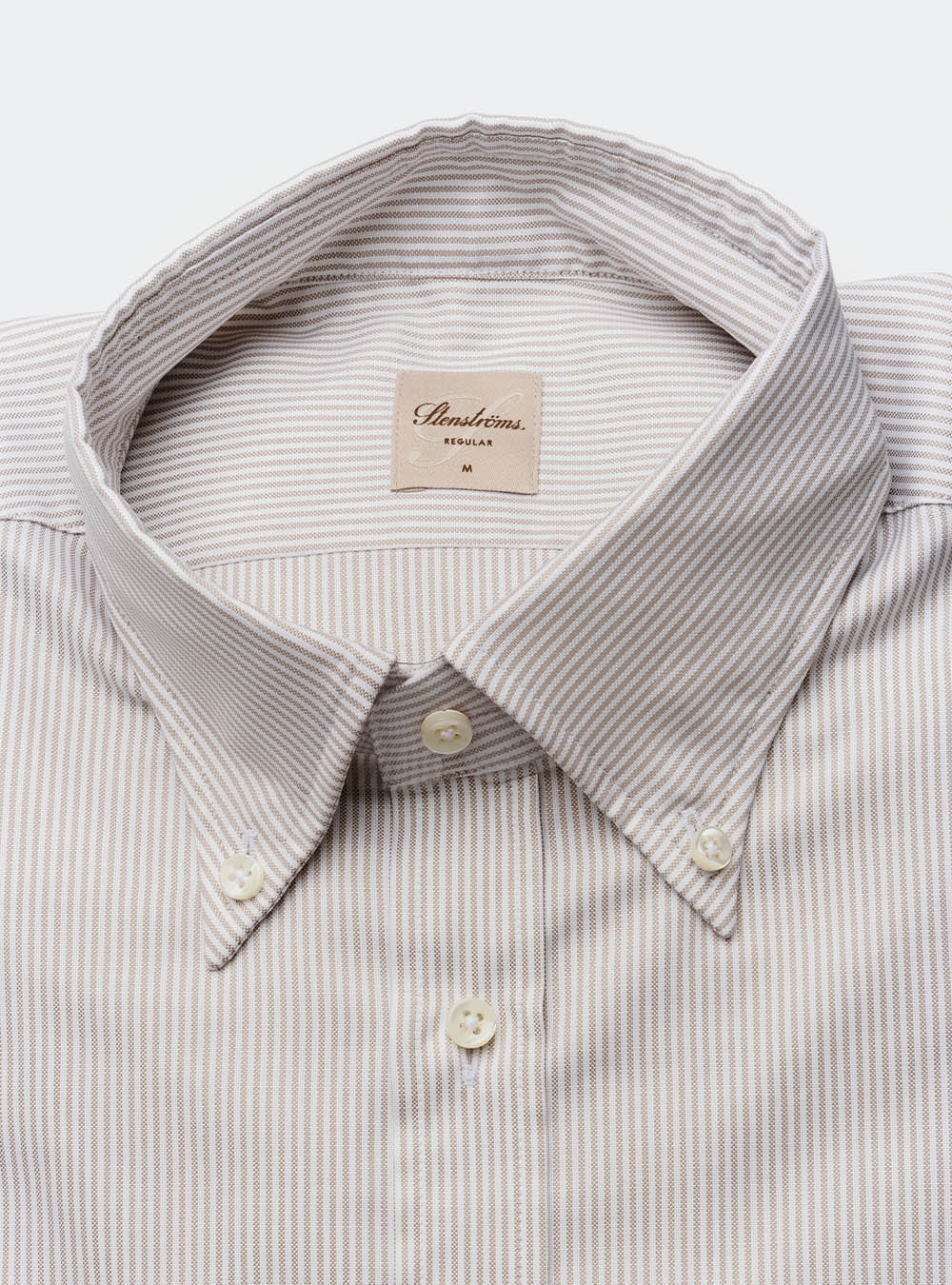 Stenstroms Tan Cotton Stripe Shirt