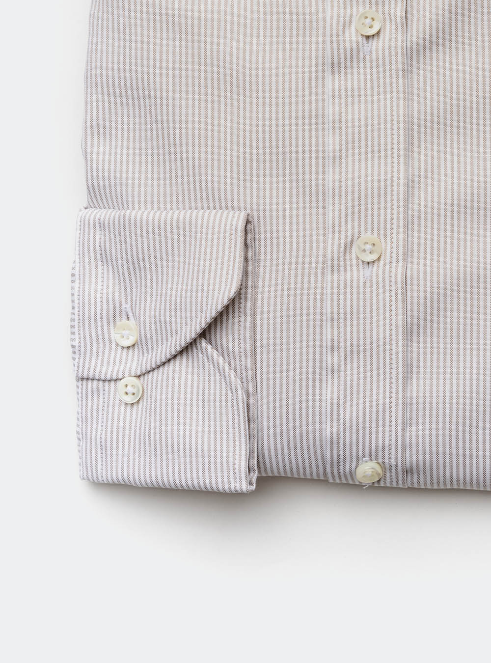 Stenstroms Tan Cotton Stripe Shirt