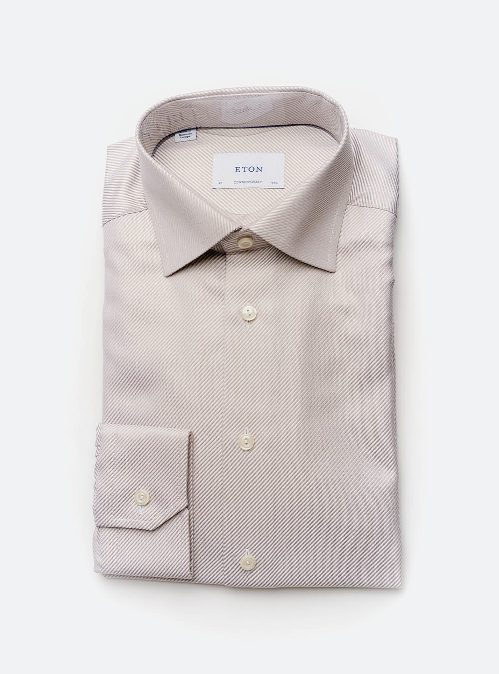 Eton Ecru Twill Cotton Shirt