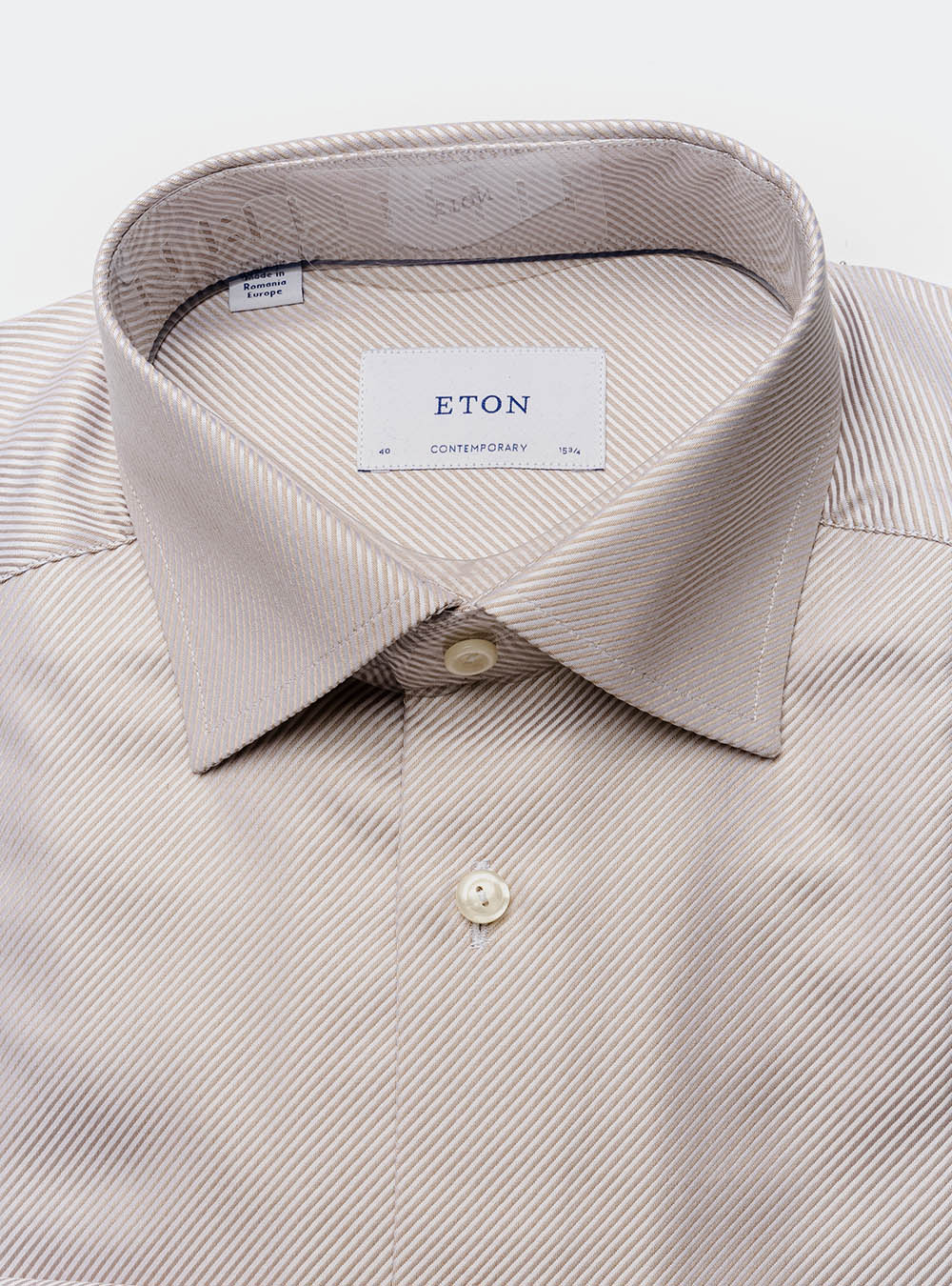 Eton Ecru Twill Cotton Shirt