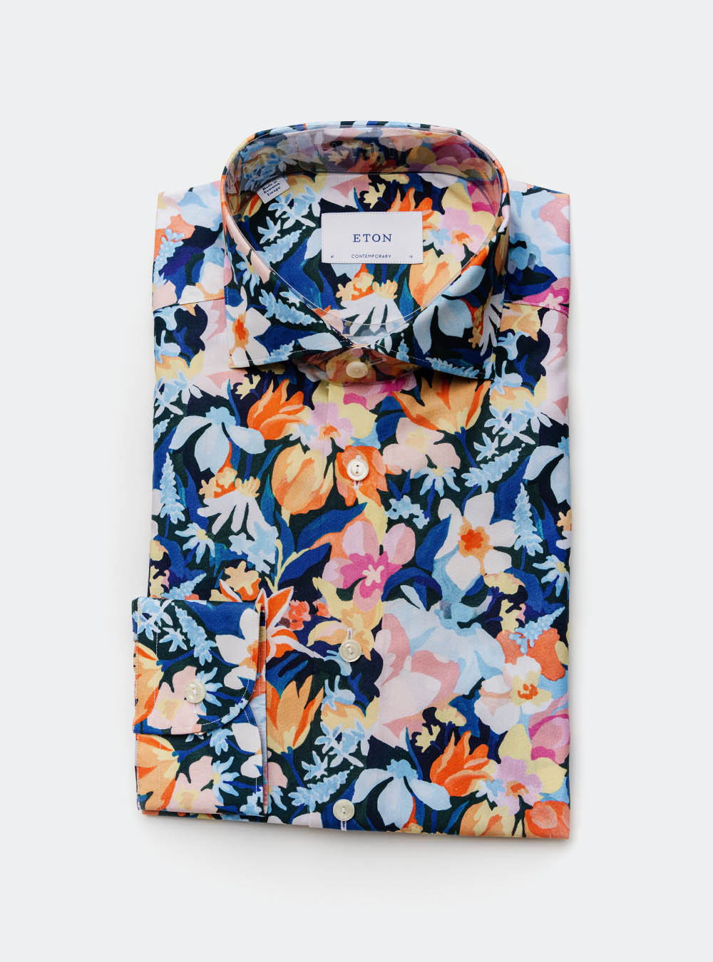 Eton Floral Print Cotton Shirt