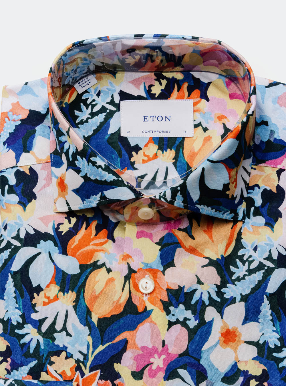 Eton Floral Print Cotton Shirt