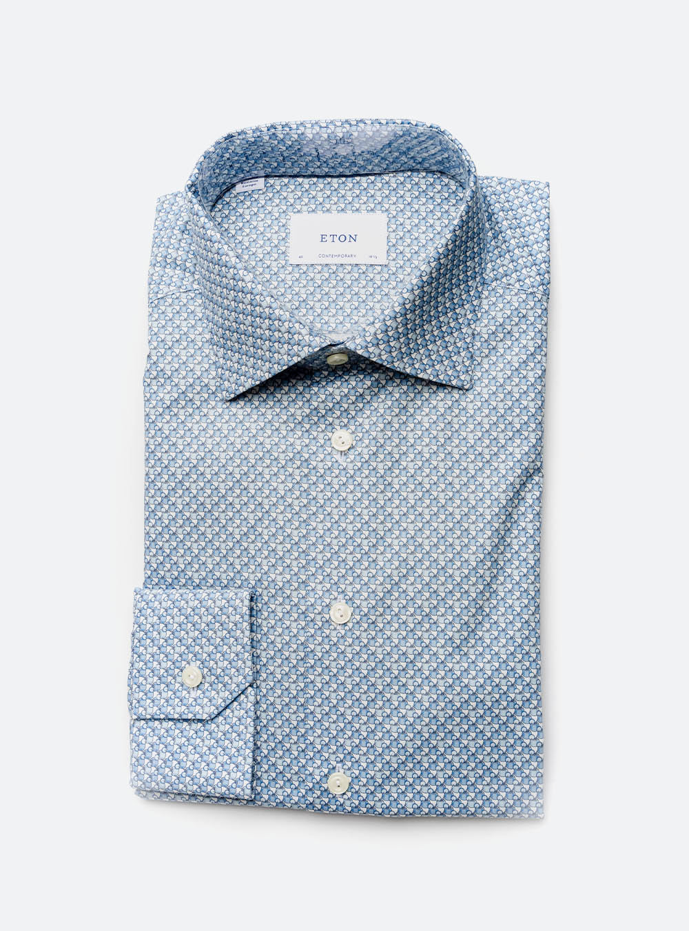 Eton Cocktail Motif Cotton Shirt