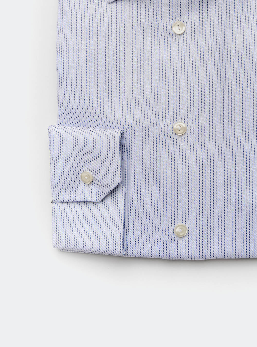 Eton Navy Broken Line Woven Cotton Shirt