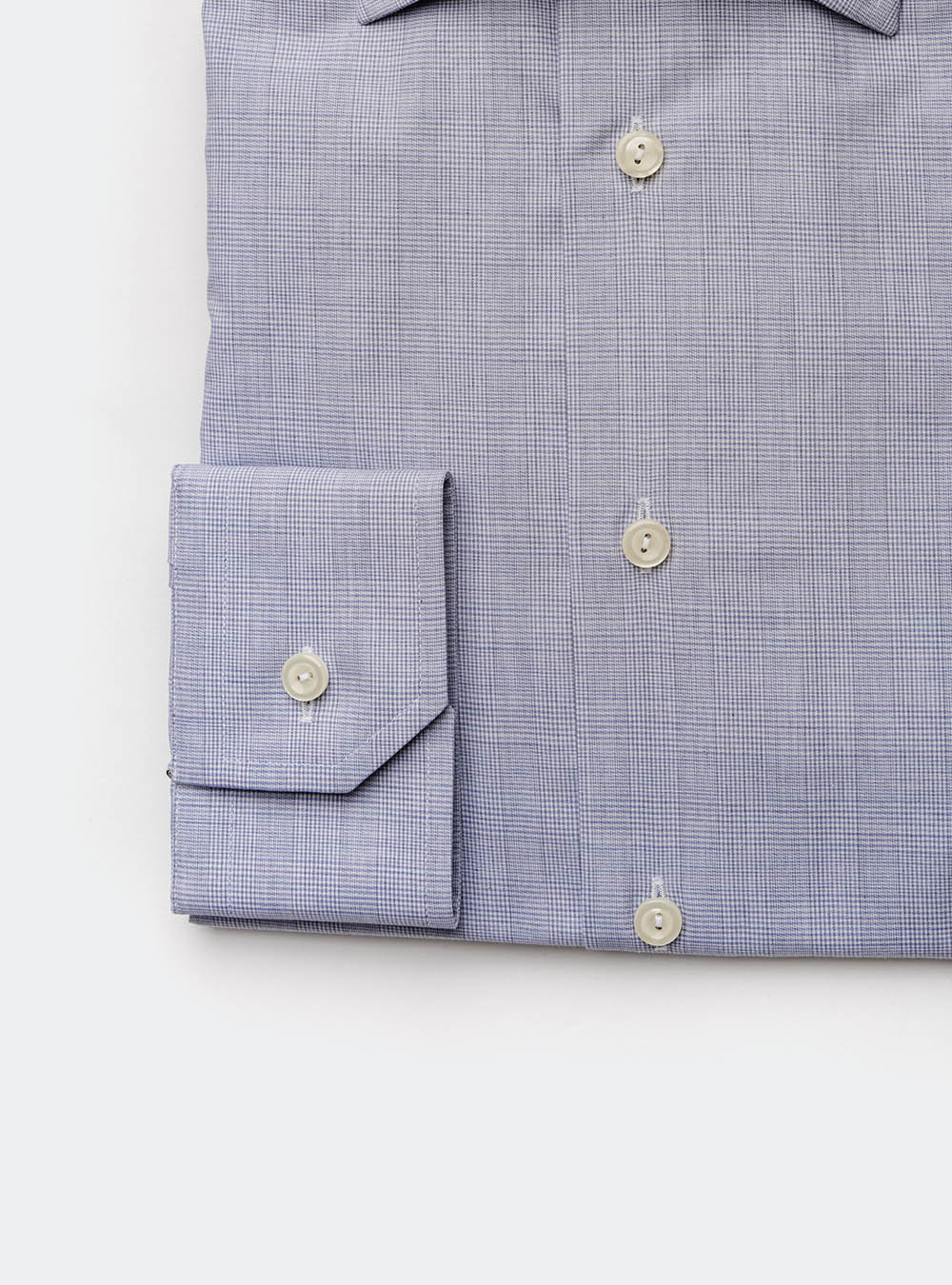 Eton Blue Dual Tone Check Cotton Shirt
