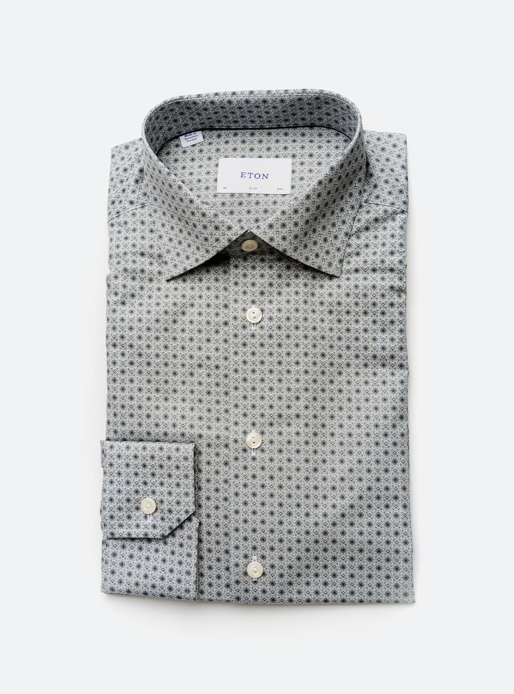 Eton Grey Sunburst Cotton Shirt