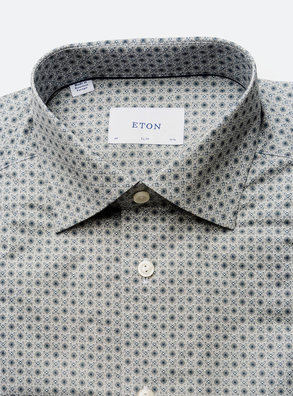 Eton Grey Sunburst Cotton Shirt