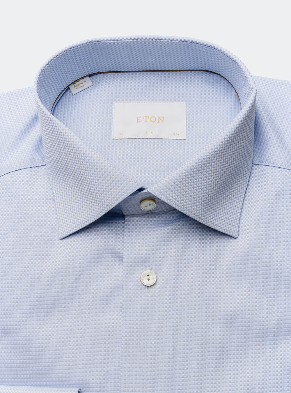 Eton Light Blue Woven Cotton Shirt