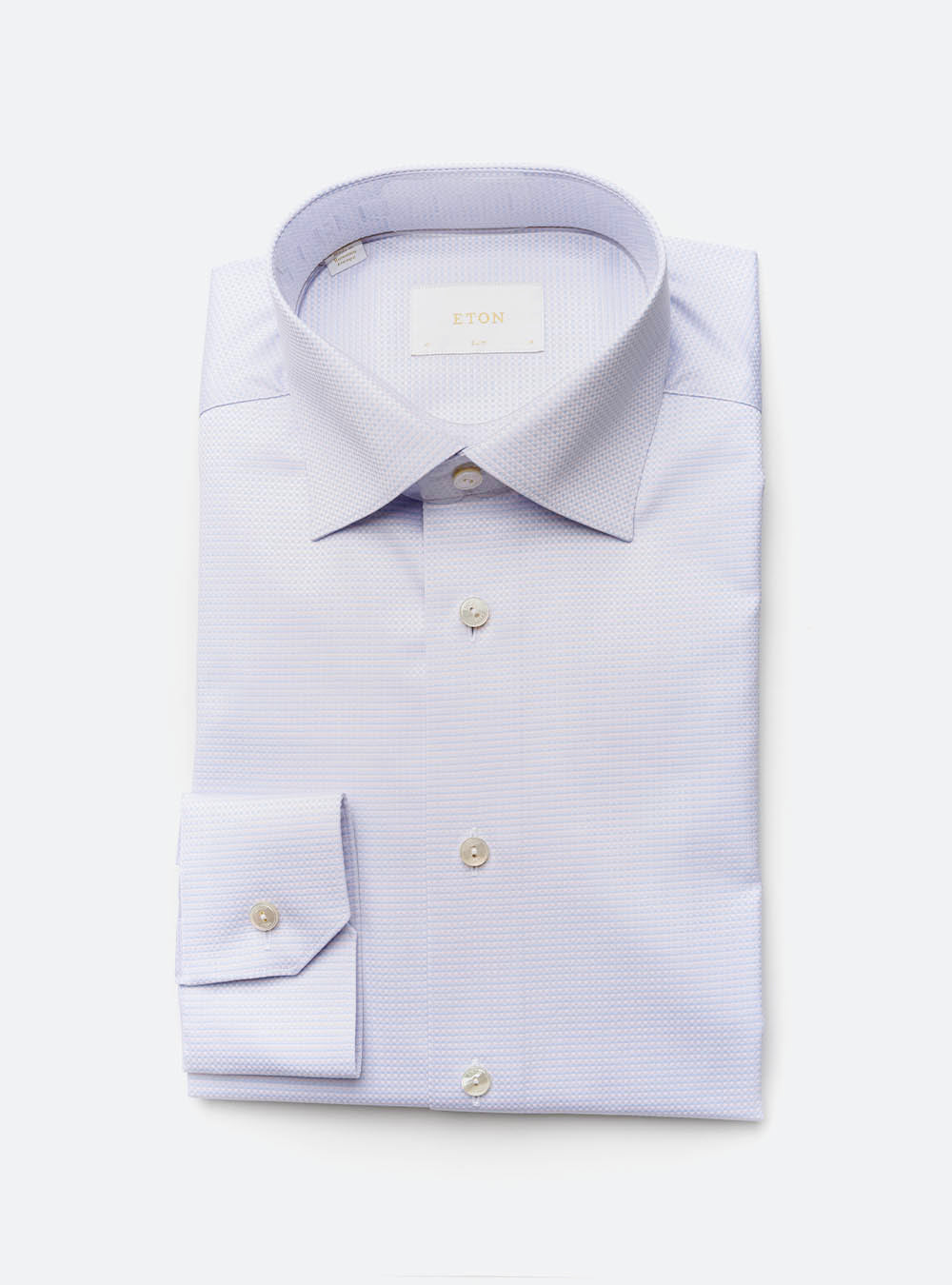 Eton Pink and Sky Blue Woven Cotton Shirt
