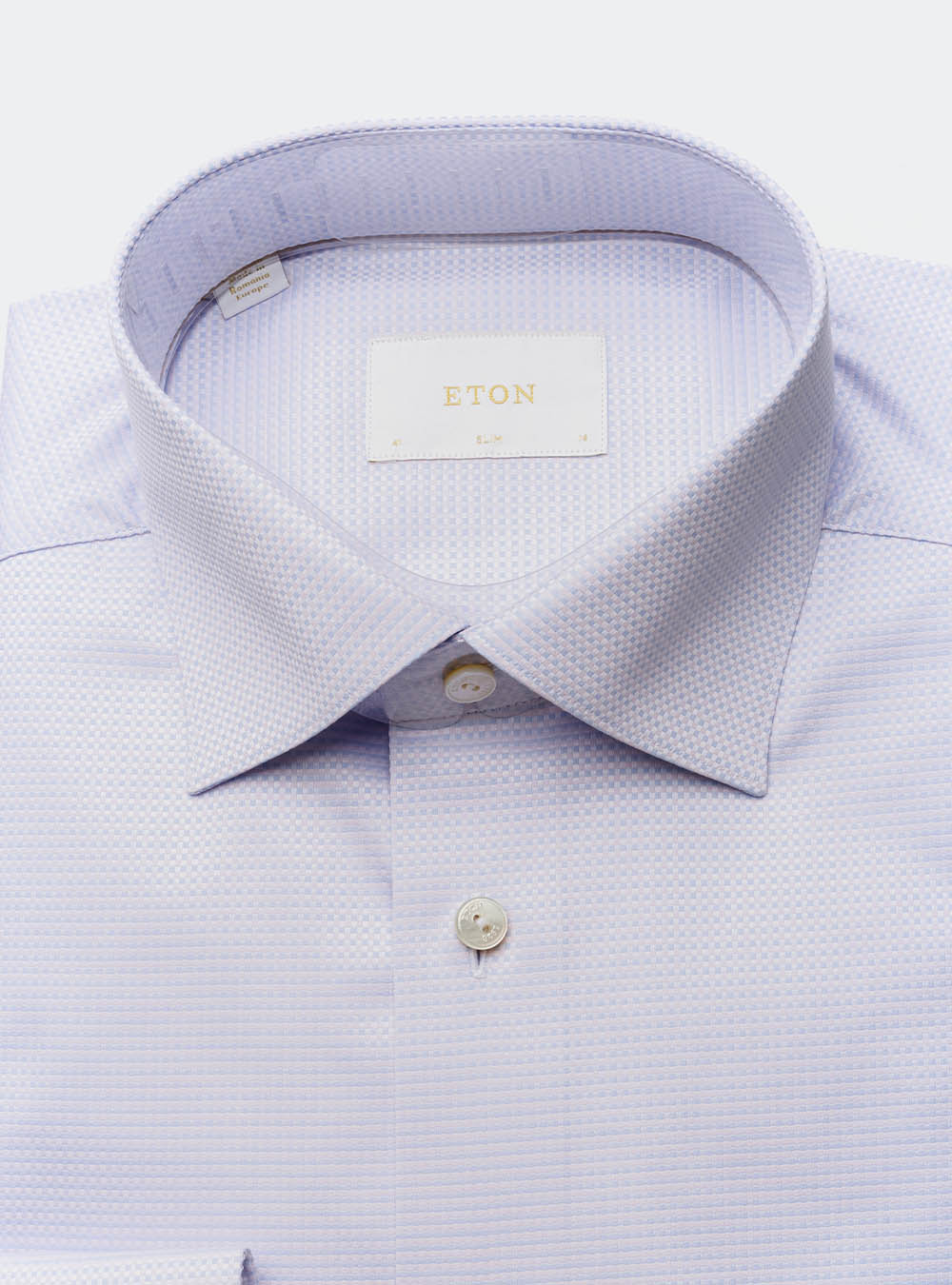 Eton Pink and Sky Blue Woven Cotton Shirt