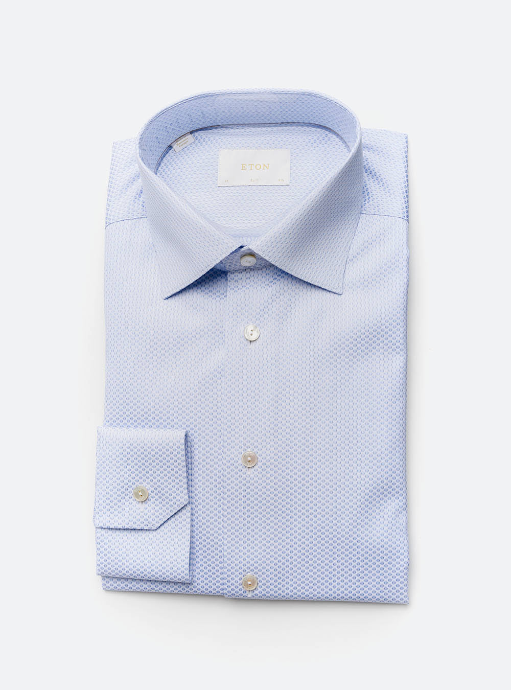 Eton Light Blue Microdot Cotton Shirt